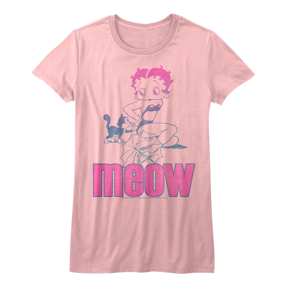 Betty Boop Meow Juniors T-Shirt