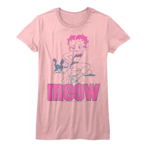 Betty Boop Meow Juniors T-Shirt