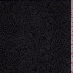 Black/Gold Textured Wave Chiffon Fabric