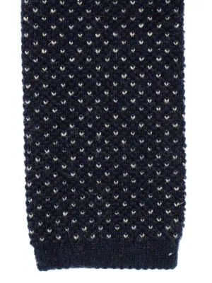 Brunello Cucinelli Square End Knitted Tie Dark Blue - Cashmere SALE
