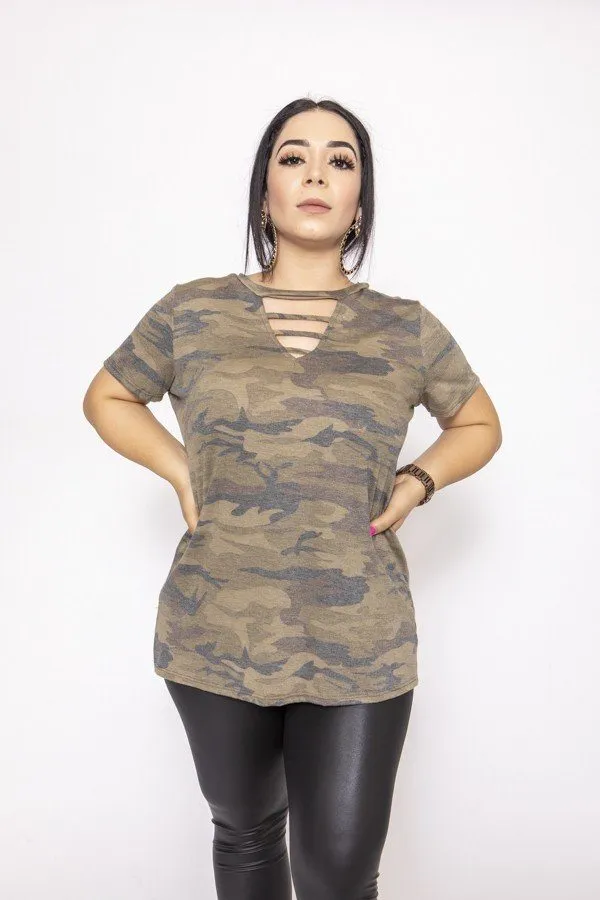 Camouflages And Solid Dress/top