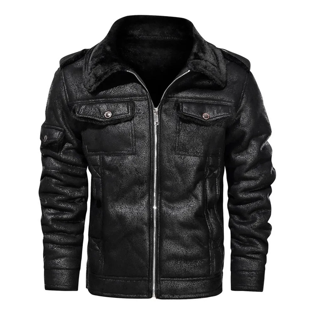 Clothing Vintage Leather Jacket Autumn Winter Streetwear