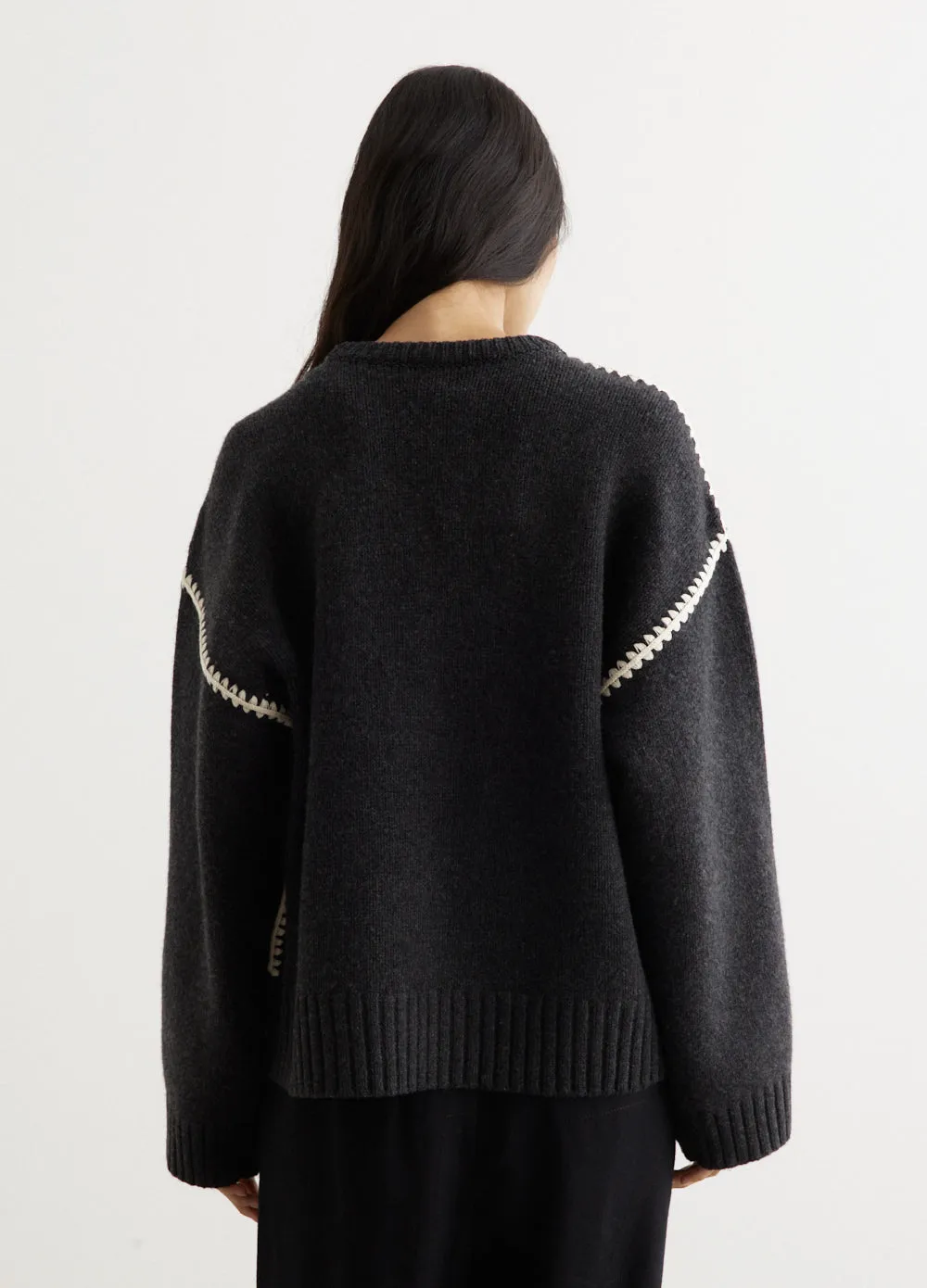 Embroidered Wool Cashmere Knit