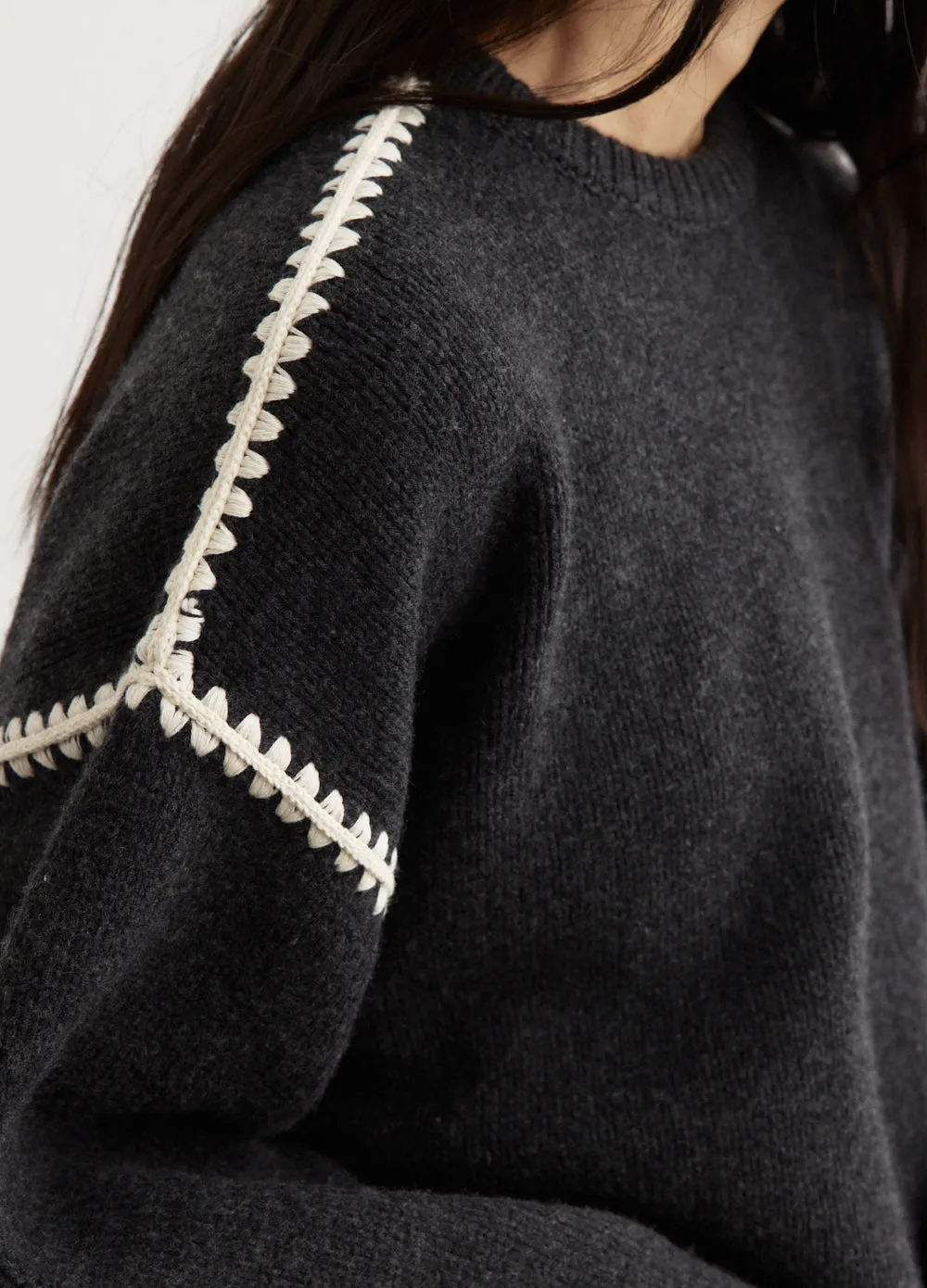 Embroidered Wool Cashmere Knit