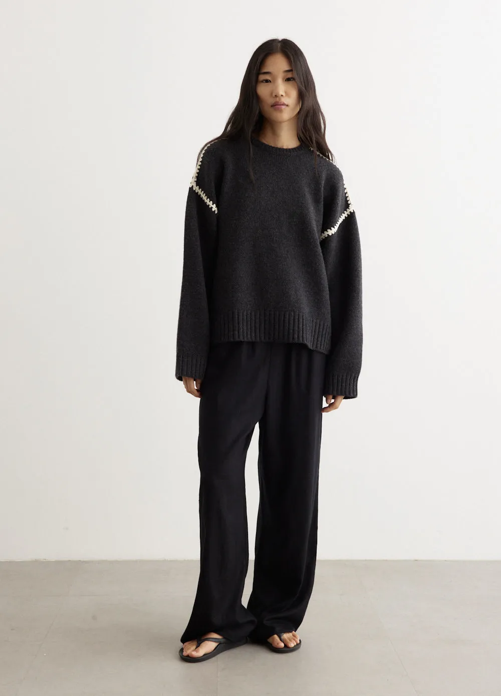 Embroidered Wool Cashmere Knit