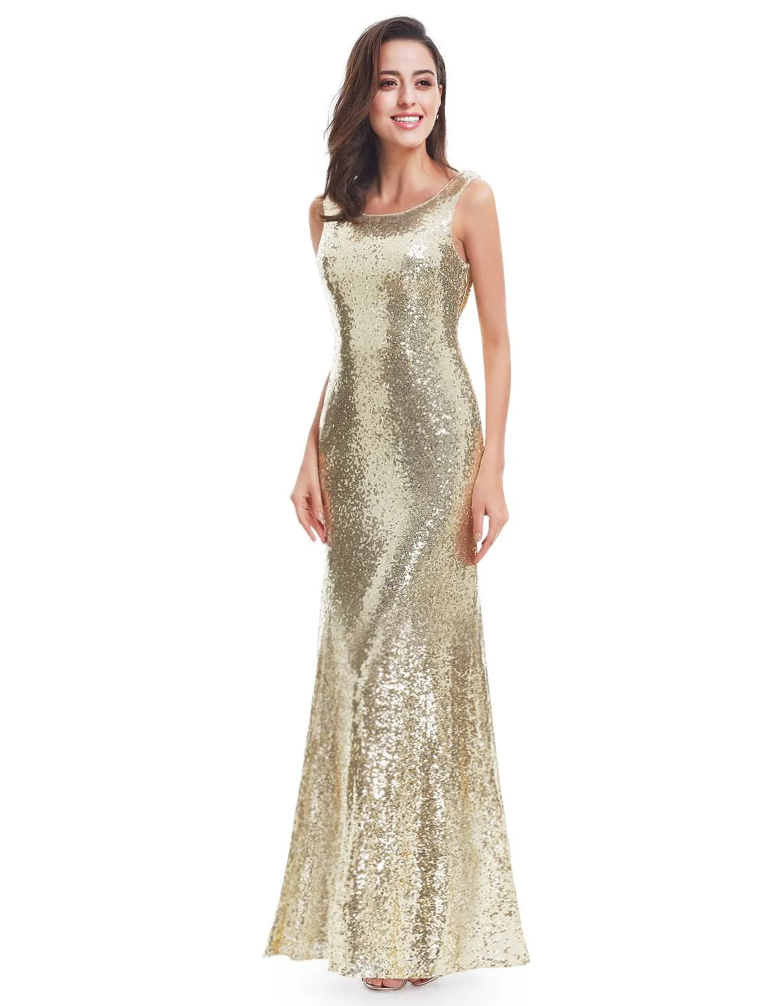 Ever-Pretty Women'S Gold Long Sequin Prom Party Dresses EP07110
