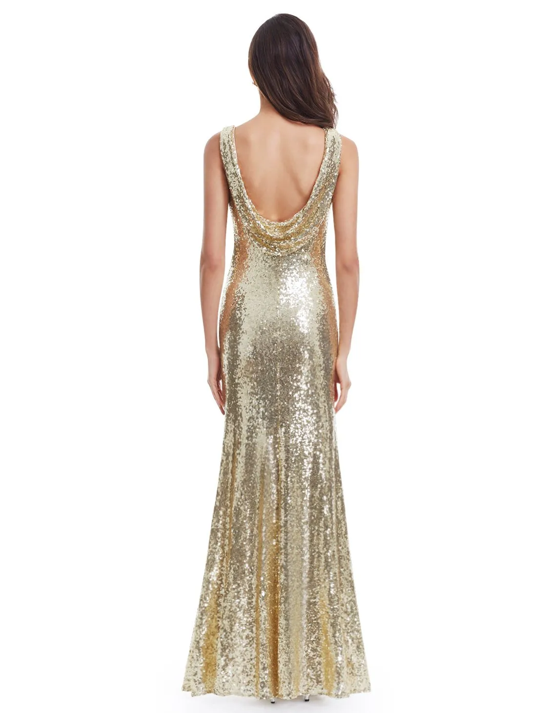Ever-Pretty Women'S Gold Long Sequin Prom Party Dresses EP07110