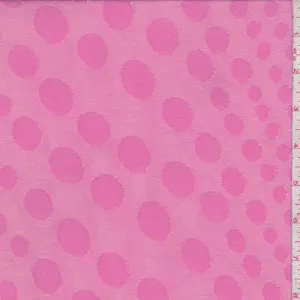 Hot Pink Polka Dot Jacquard Chiffon Fabric