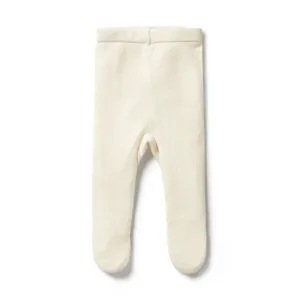 Knitted Legging with Feet | Ecru