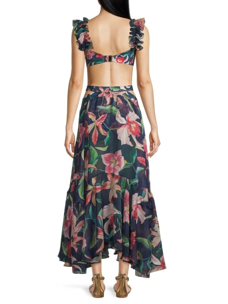 Laelia Patbo Floral Maxi Dress in Blue Multicolor