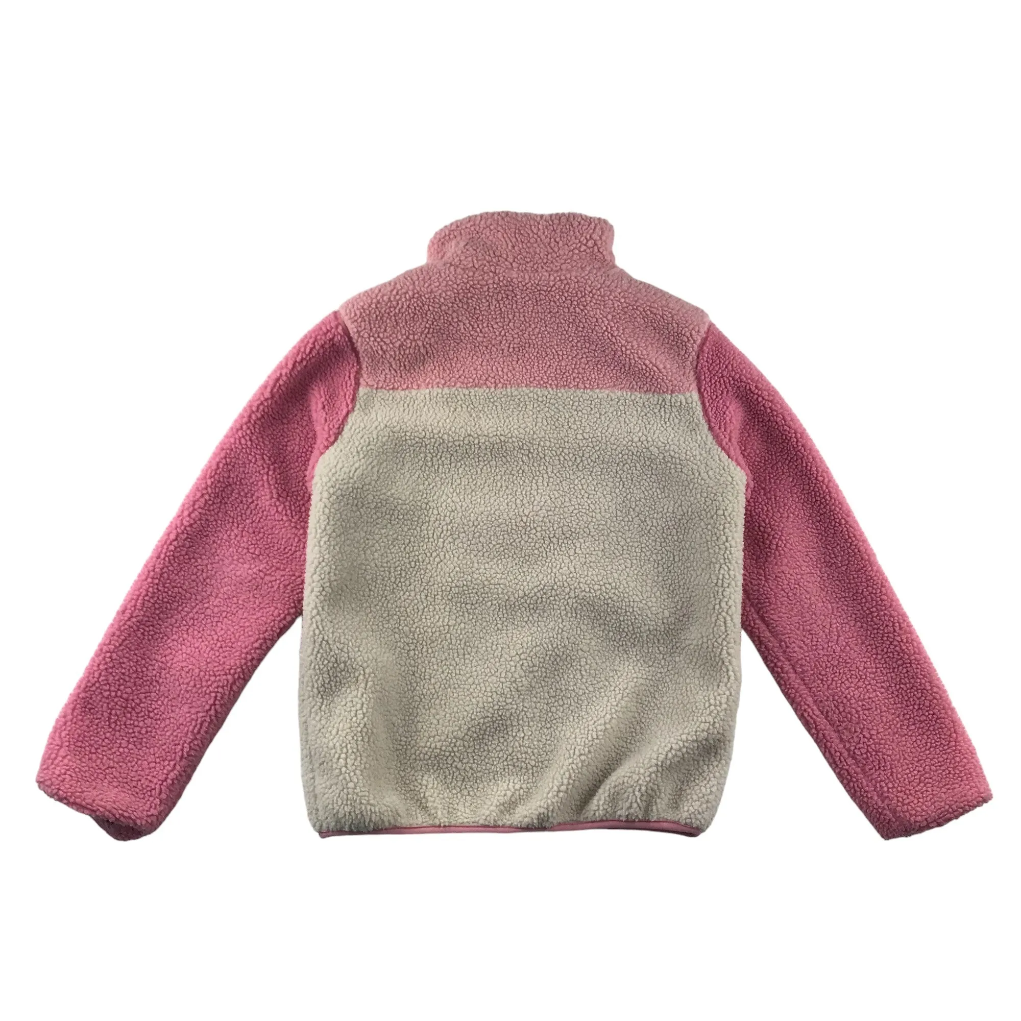 M&Co fleece 11-12 years pink and white long sleeve full zipper