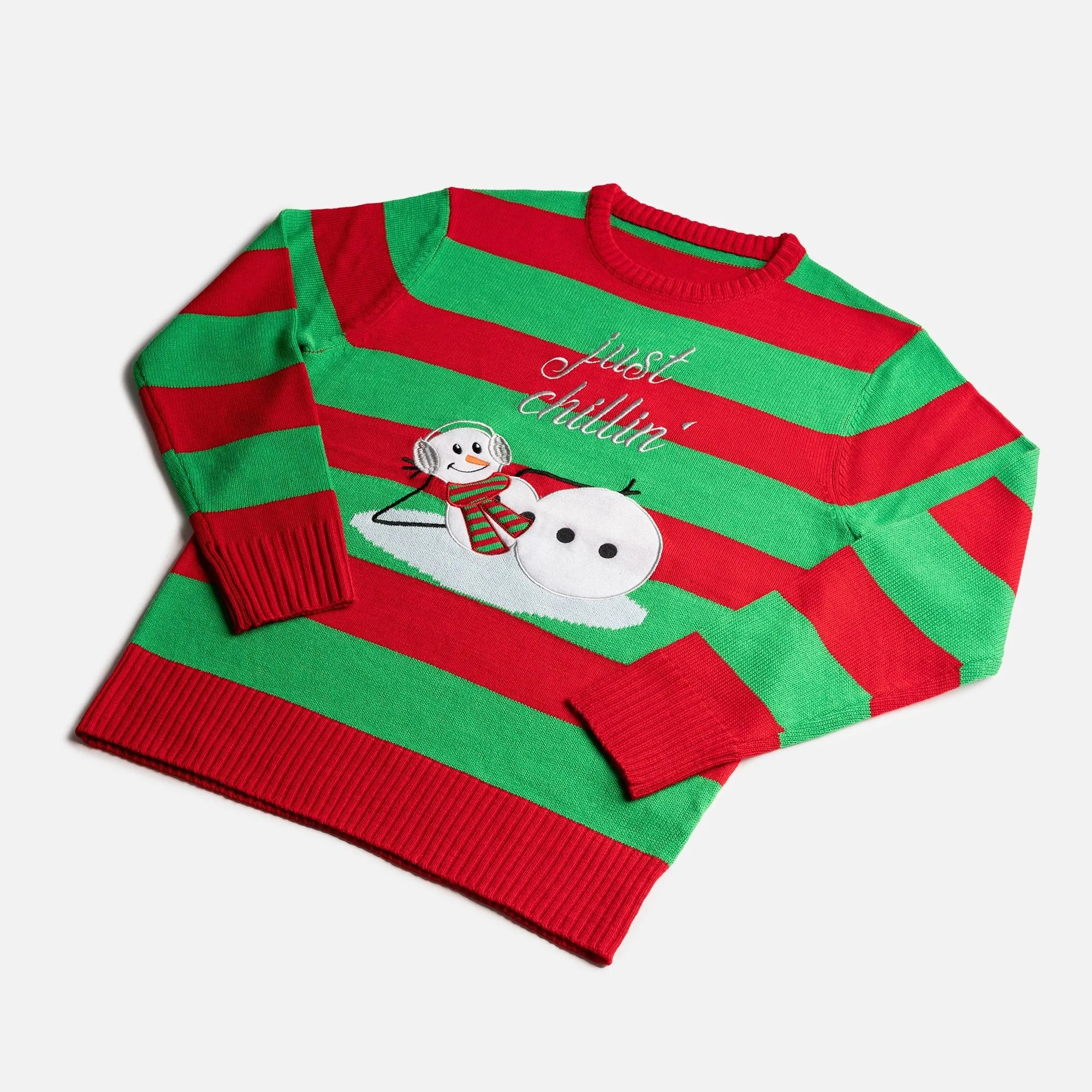 Matching Human Ugly Xmas Sweater - Just Chillin