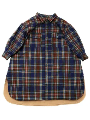Navy Big Flannel Shirt Coat
