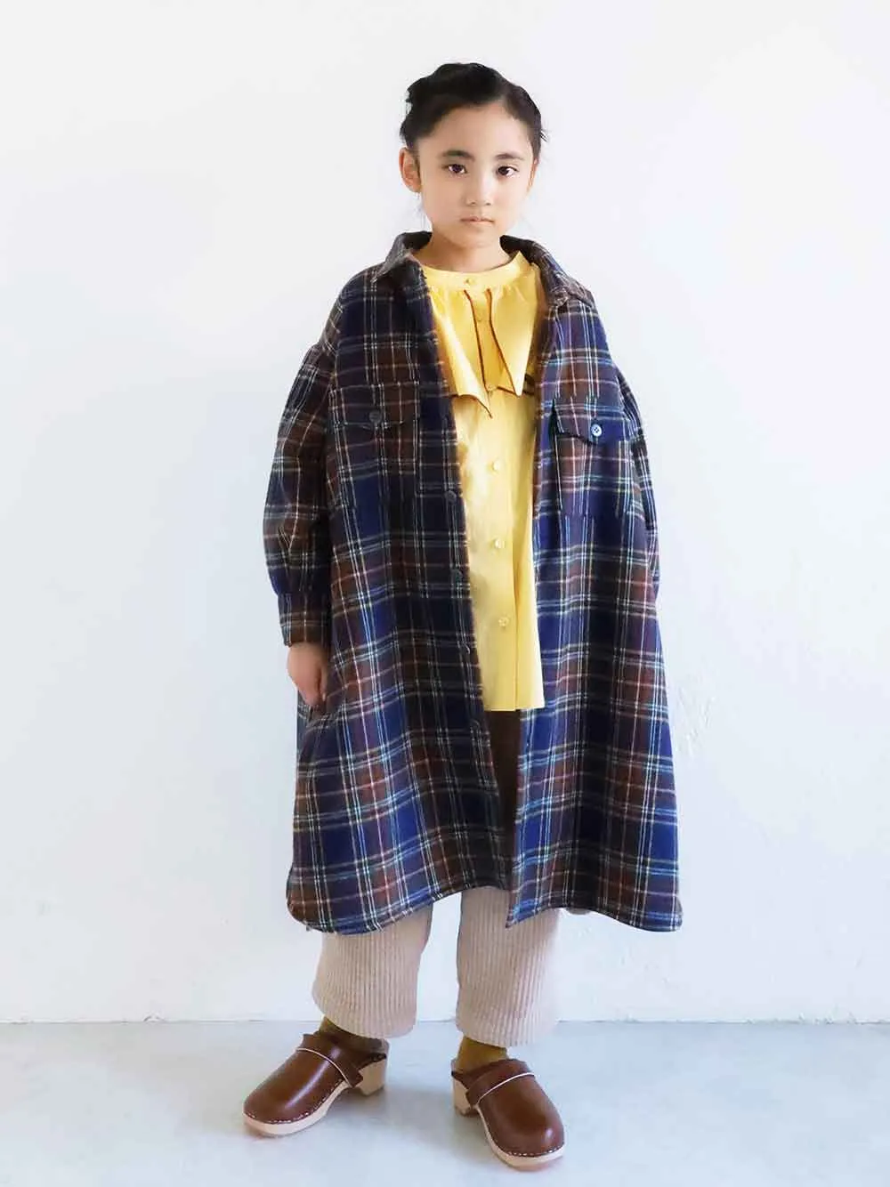 Navy Big Flannel Shirt Coat