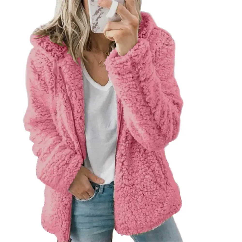New Hooded Woolen Fleece Winter Coats