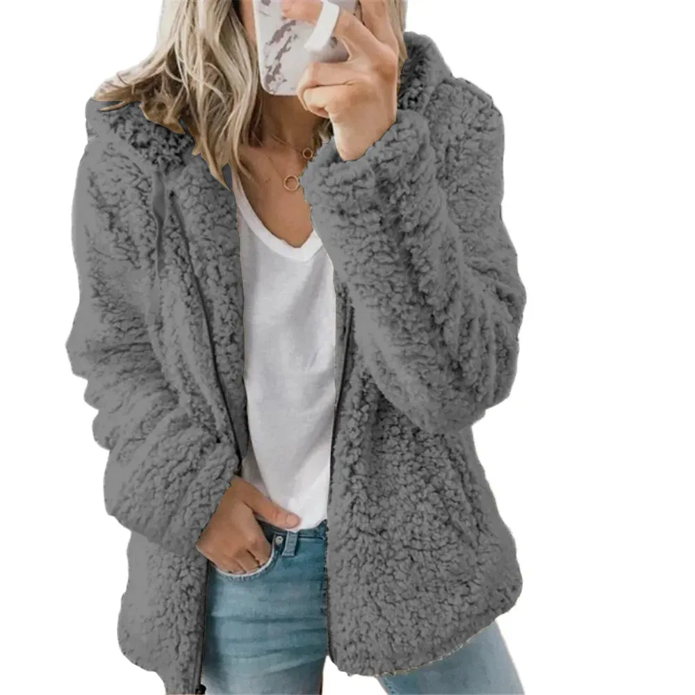New Hooded Woolen Fleece Winter Coats