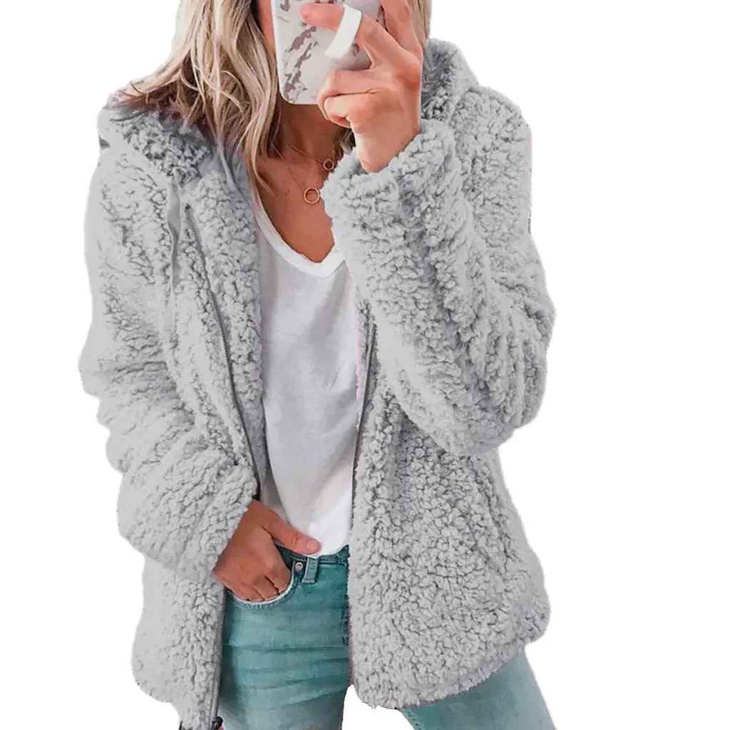 New Hooded Woolen Fleece Winter Coats