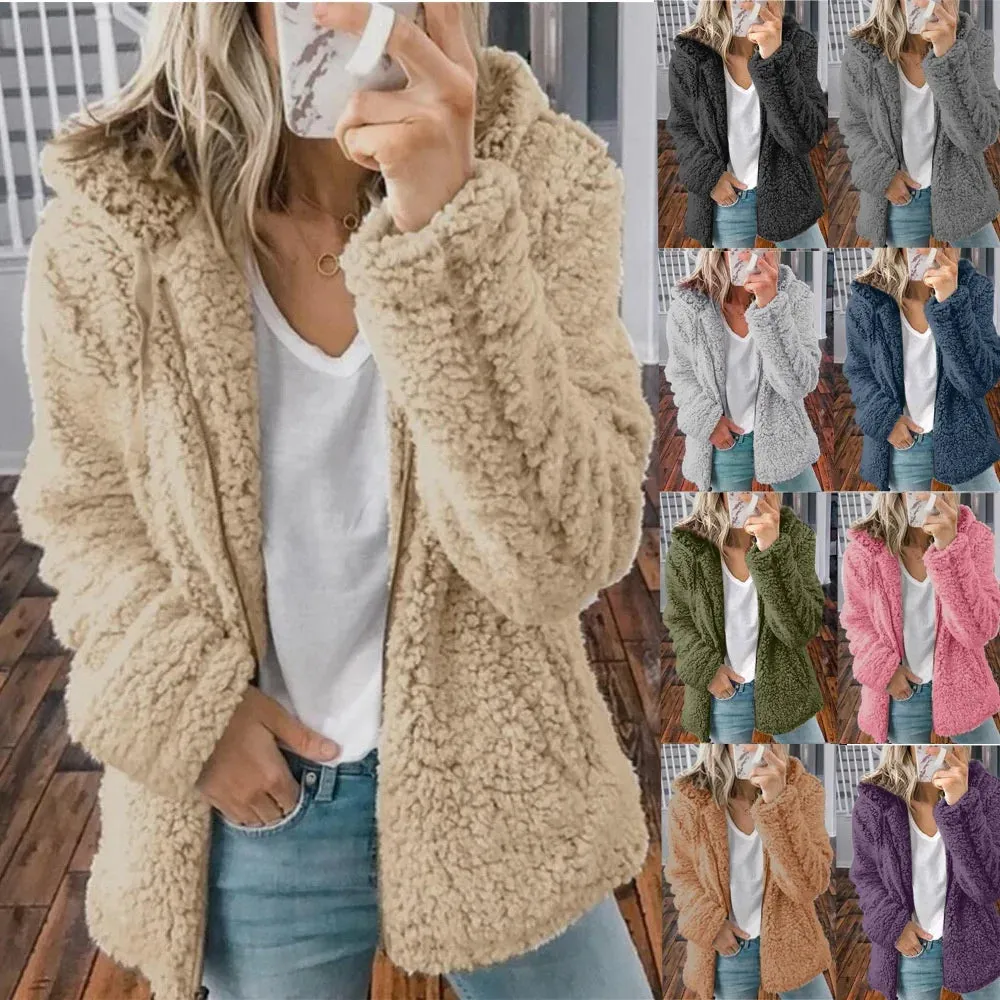 New Hooded Woolen Fleece Winter Coats