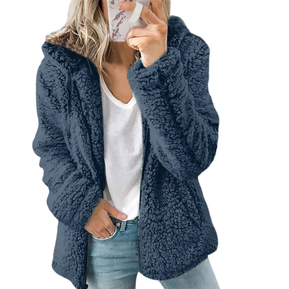 New Hooded Woolen Fleece Winter Coats