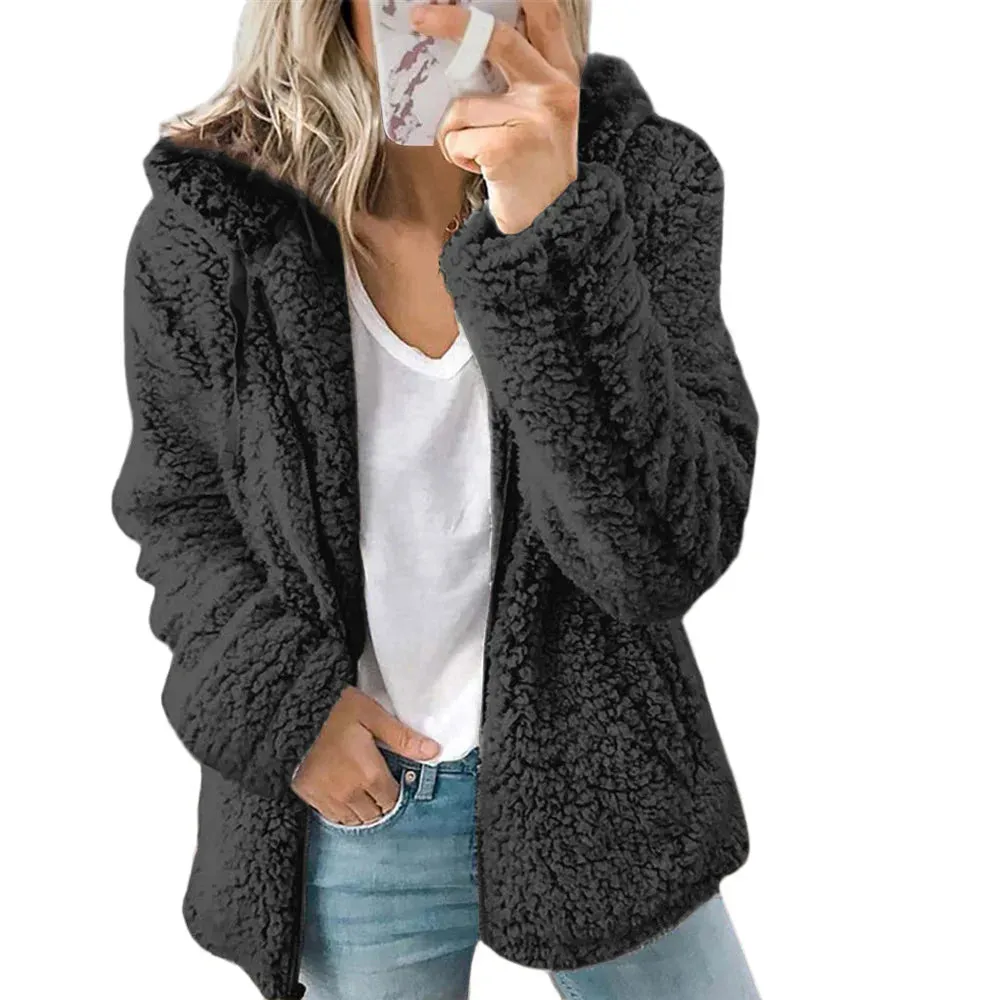 New Hooded Woolen Fleece Winter Coats