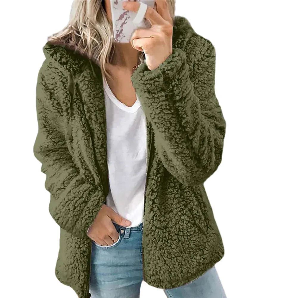New Hooded Woolen Fleece Winter Coats
