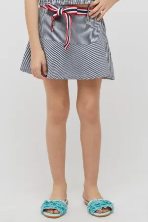 One Friday Striped Navy Blue Skirt