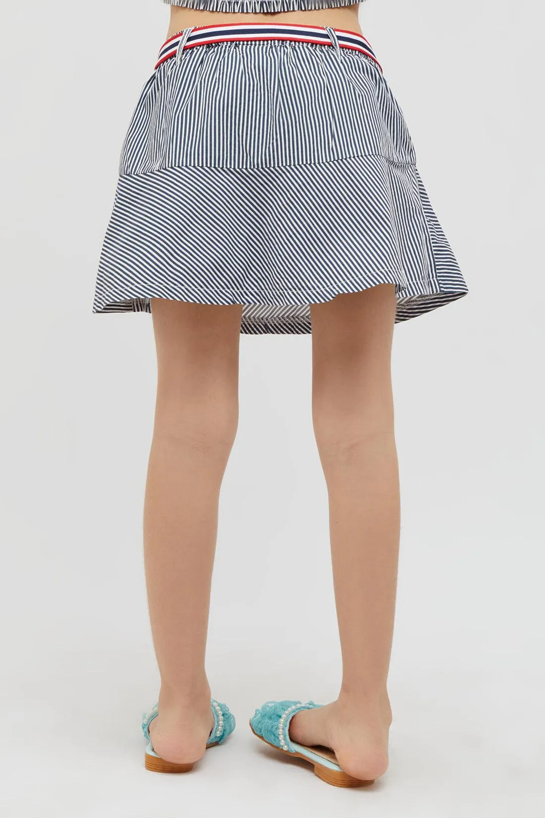One Friday Striped Navy Blue Skirt