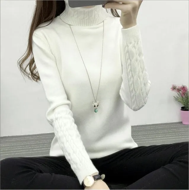 Refeeldeer Women Turtleneck Winter Sweater Women 2017 Long Sleeve Knitted Women Sweaters And Pullovers Female Jumper Tops Jersey