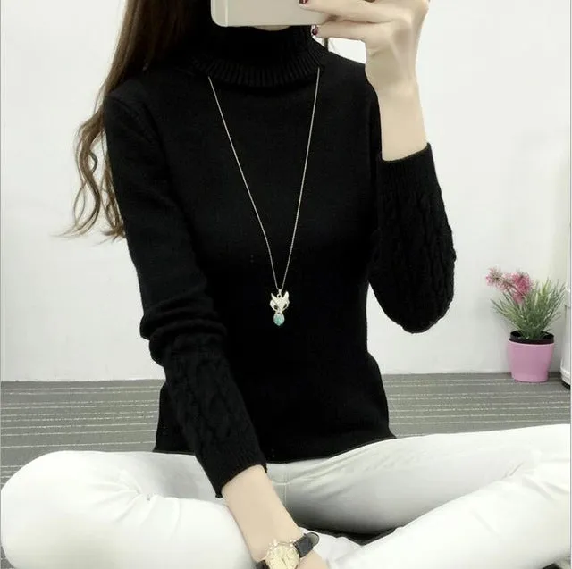 Refeeldeer Women Turtleneck Winter Sweater Women 2017 Long Sleeve Knitted Women Sweaters And Pullovers Female Jumper Tops Jersey