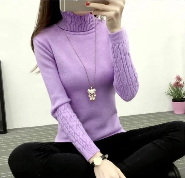 Refeeldeer Women Turtleneck Winter Sweater Women 2017 Long Sleeve Knitted Women Sweaters And Pullovers Female Jumper Tops Jersey