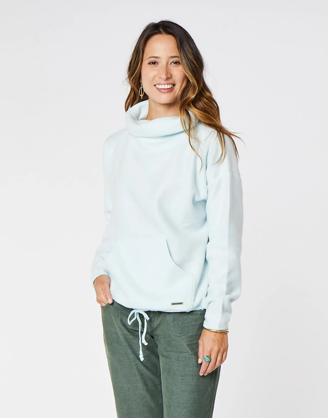 Rowayton Cowl Neck: Sky - FINAL SALE