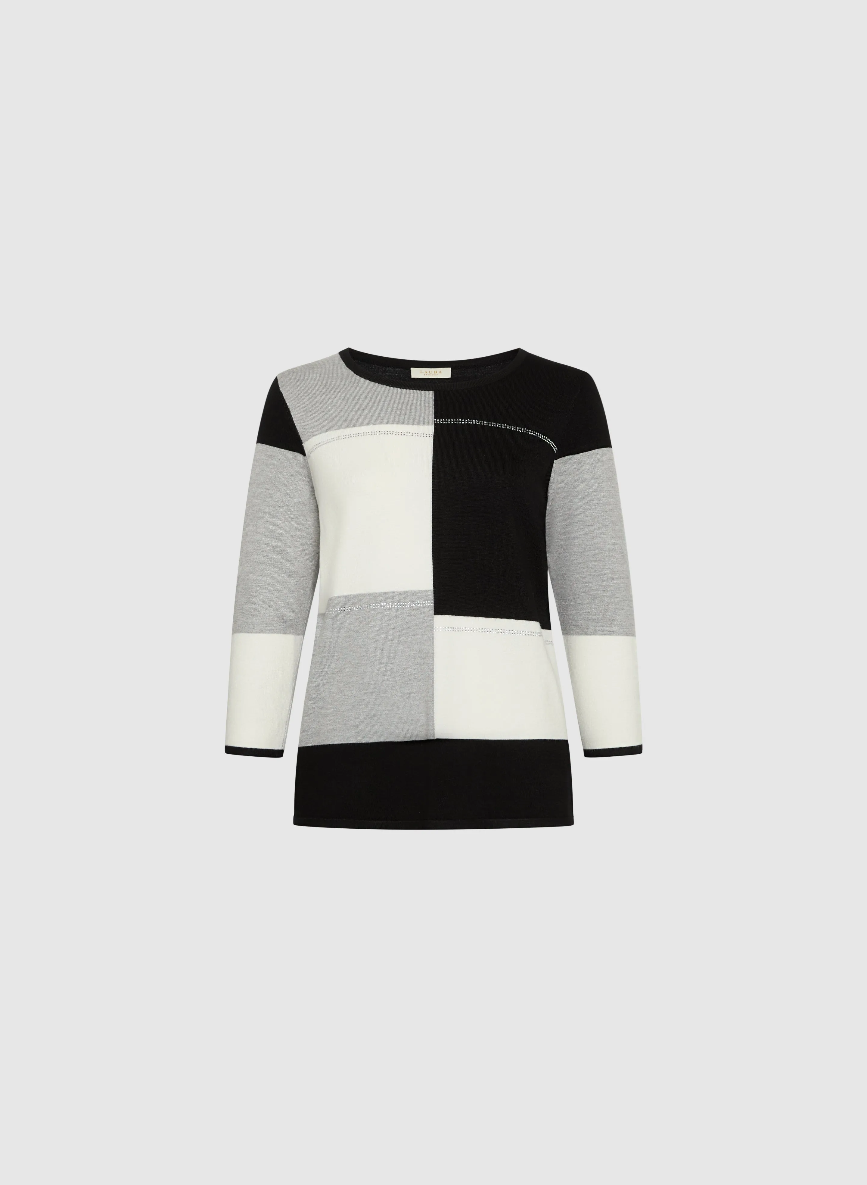 Scoop Neck Colour Block Sweater
