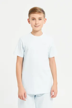 Senior Boys Blue And Navy Plain Short Sleeve T-Shirt (Pack of 2)