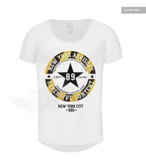 Street Fashion Mens White T-shirt NY Advisory Urban Style  MD891