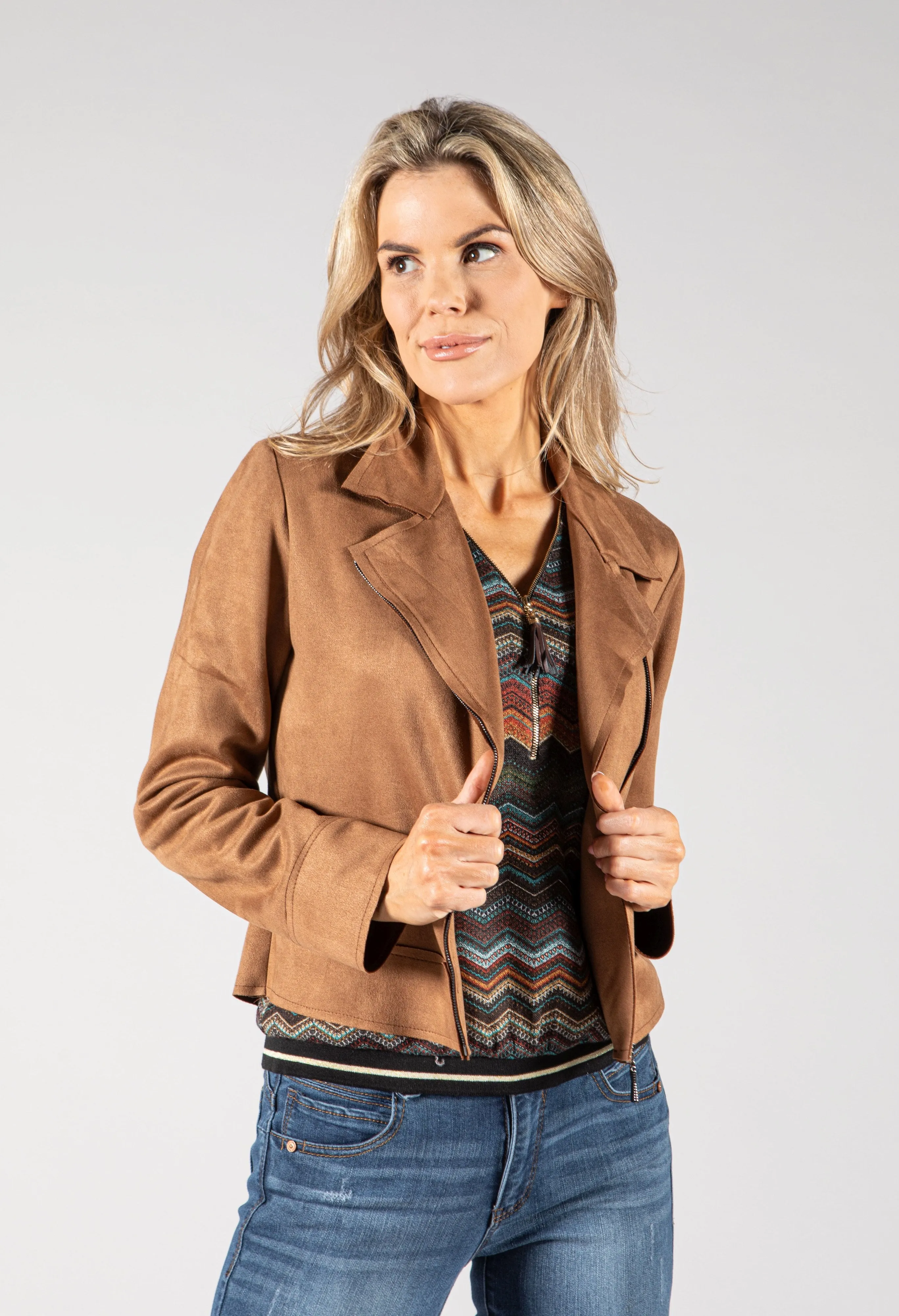 Suedette Biker Style Jacket