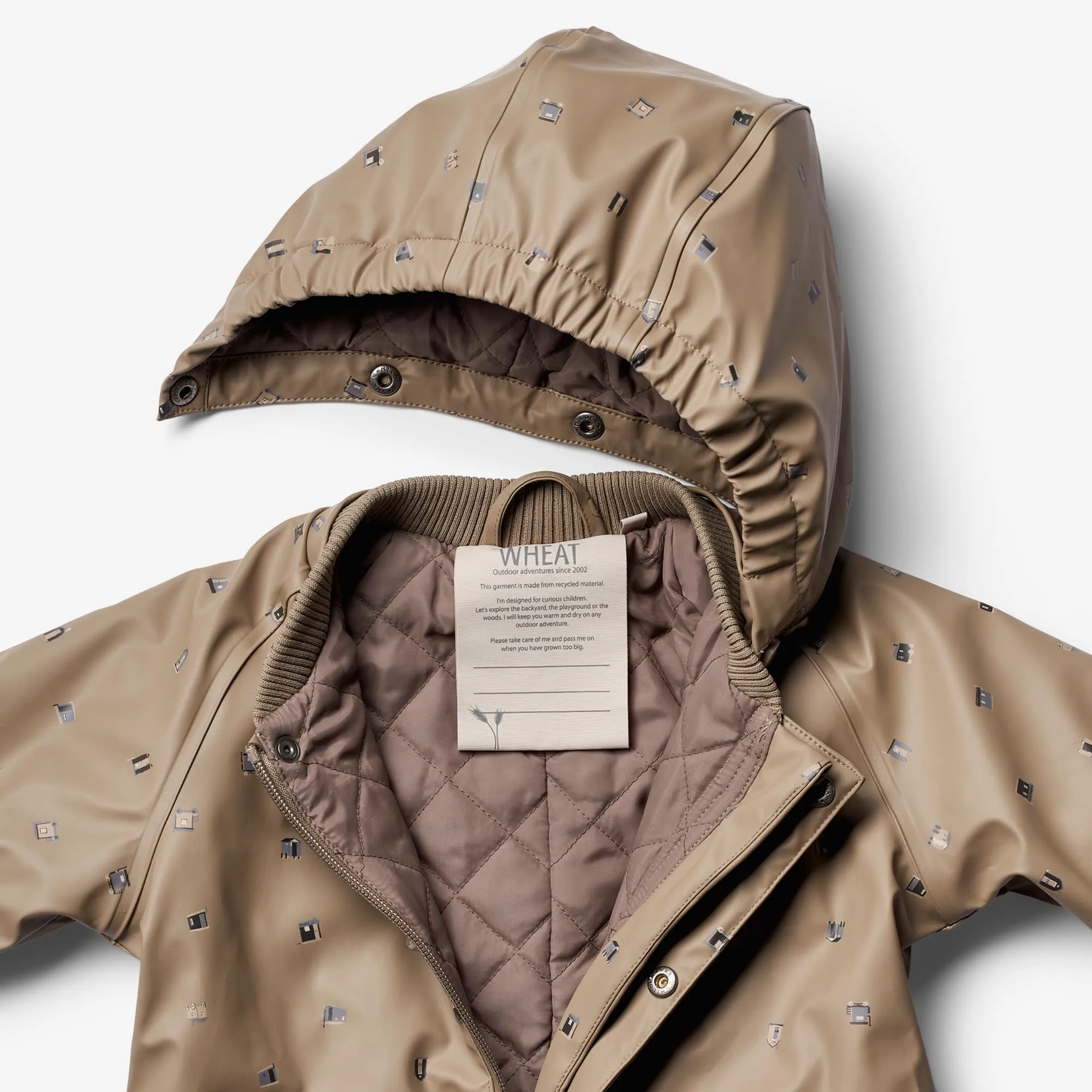 Thermo Rainsuit Aiko | Baby - dry grey houses