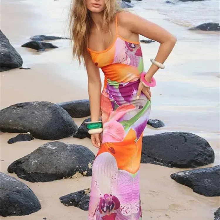 Tossy Spaghetti Strap Lily Floral Slip Dress for Summer Fun