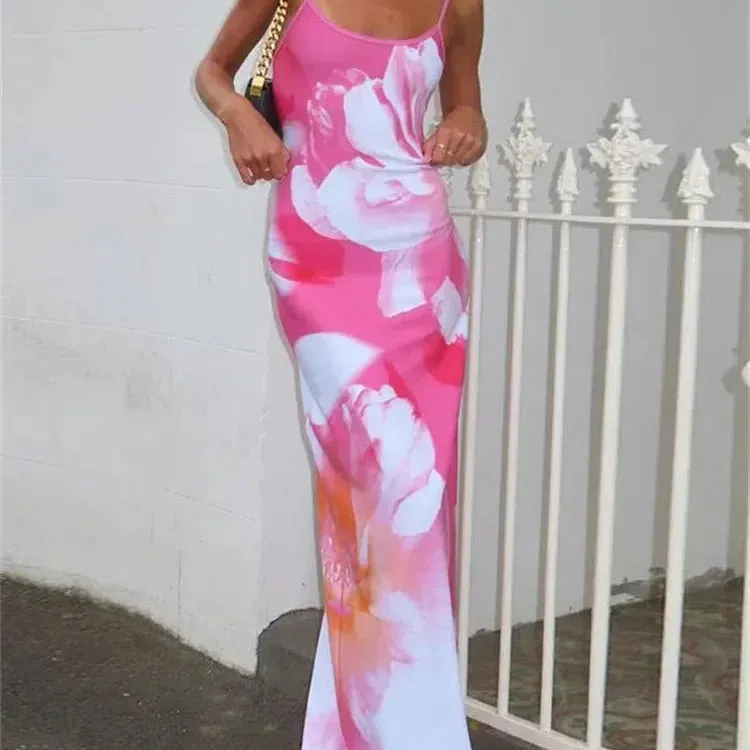 Tossy Spaghetti Strap Lily Floral Slip Dress for Summer Fun