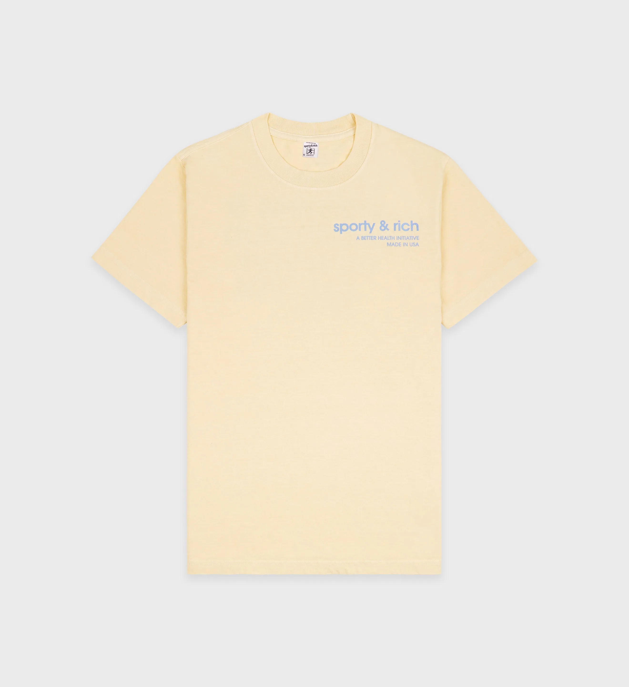 USA Health Club T-Shirt - Almond/China Blue