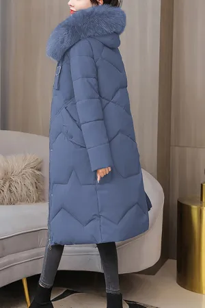 Women Fabulous Winter Season Mid Length Cozy Long Sleeve Solid Pattern Wonderful Winter Padded Jacket - WPJ89762