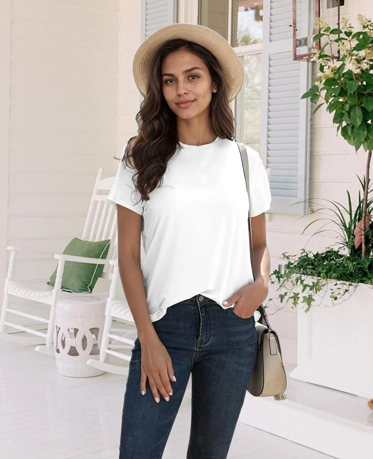Women Tops Women Shorts Sleeve T Shirts 3 Pack Summer Tops Crew Neck Casual Loose Fit Workout Casual Tshirts Trendy Clothes