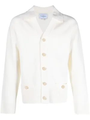 wool-blend ribbed cardigan